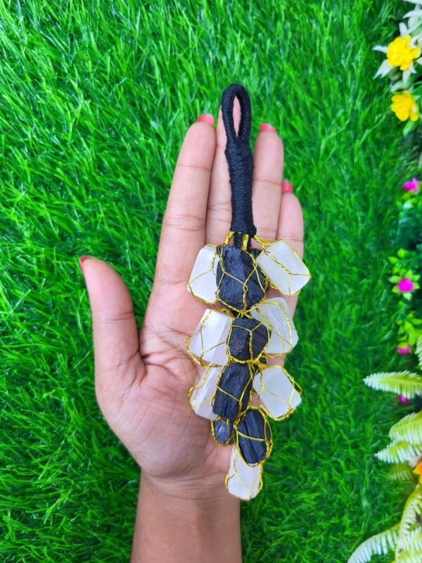Black Tourmaline with Selenite Hanger