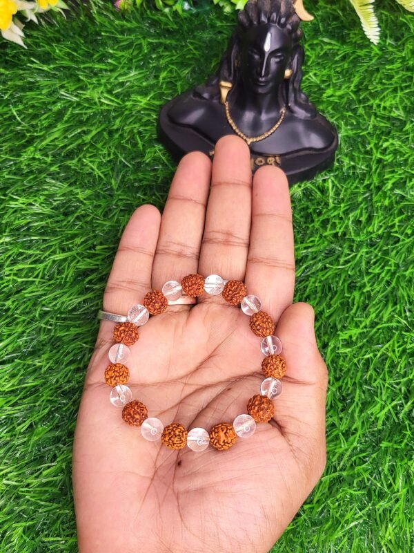 Rudrakhs with Clear Quartz Bracelet