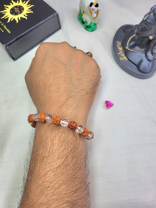 Rudrakhs with Clear Quartz Bracelet